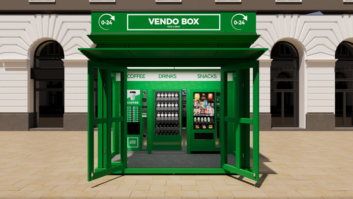 VENDO BOX kiosk ATM-mel
