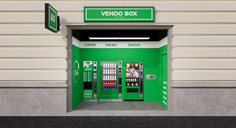 VENDO BOX üzlet belső tere